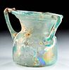 Gorgeous Roman Glass Handled Jar
