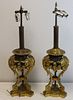 Pair Of Fine Quality patinated And Gilt Bronze Urn