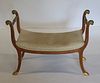Neoclassical Style Upholstered Bench With