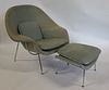 Knoll Signed Saarinen Womb Chair And Ottoman.