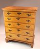 American Chippendale Tiger Maple and Cherry Tall Chest, circa 1800