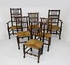 Set of Six Lancashire Spindle-back Dining Chairs, 18th Century
