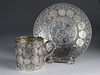 Thailand Solid Silver Cup and Saucer Inlaid with Baht Silver Coins