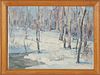 Pair of Frank Swift Chase Oils on Board "Winter Landscape" and "White Mountains"