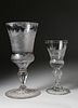 Two German Engraved Glass Goblets