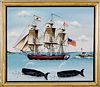 Ralph Eugene Cahoon, Jr. Oil on Masonite "Portrait of the Whaling Bark Ann Alexander"