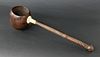 Whaleman Made Whale Ivory Mounted Coconut Shell Rum Dipper, circa 1850