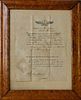 1842 New Bedford, Massachusetts Whaling Voyage Customs Document of the Ship Martha Of New Bedford