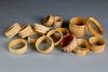 Assortment of 15 Bone and Ivory Turned Napkin Rings, circa 1840-1860