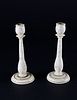 Pair of Whaler Made Whalebone Candlesticks, early 19th Century
