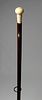 Whale Ivory and Wood Walking Stick, circa 1850