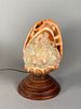 Carved Cameo Shell Lamp, Early 20thc.
