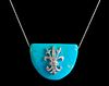 18K WG Turquoise & Diamond Pendant Necklace
