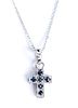 14K White Gold Sapphire Cross Pendant Necklace