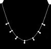 14K White Gold & Colorless Gemstone Necklace