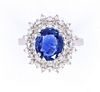 RARE Unheated Cornflower Blue Sapphire Ring w/ GIA