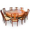 Marquetry Inlaid Dining Table & Chairs