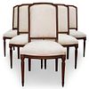 (6 Pc) Louis XVI Wood & Bronze Dining Room Chairs