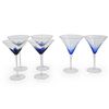 (6 Pc) Blue Glass Barware