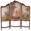 (3 Pc) Victorian Painted Panel Screen