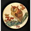 A DIVISION THREE FULL BODIED OWL SATSUMA POTTERY BUTTON