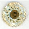 AN 18TH CENTURY OPENWORK CARVED PEARL BUTTON
