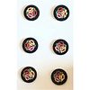 A SET OF 6 ITALIAN MOSAIC FLOWER BUTTONS SET IN METAL
