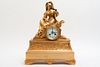 French Medaille D'Argent Gilt Metal Mantel Clock