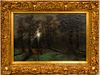 H. Merville Attrib. "Moonlit Path" Oil on Canvas