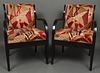 Mid-Century Modern Upholstered Armchairs, Pair