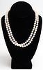 Vintage 14K White Gold Clasp Pearl Necklace