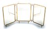 Brass Framed Tri-Fold Vanity Mirror