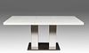 Modern White Lacquered Extendable Dining Table