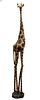 7 ft. Tall Carved Wood Giraffe Sculpture