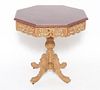 Carved & Painted Hexagonal Occasional Table