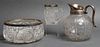 Silver & Silver-Plate Mounted Cut Glass Vessels, 3