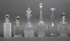 Cut Crystal & Glass Decanters, Group of 6