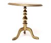 Queen Anne Manner Diminutive Brass Dish-Top Table