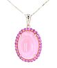 Pink Queen Conch Pearl & Pink Sapphire Necklace