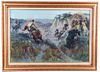 C.M. Russell Framed Print, "Wild Horse Hunters"