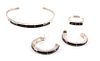 Navajo Silver/Onyx Ring, Bracelet, Earrings Set