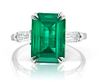 6.90ct Emerald And 0.72ct Diamond Ring
