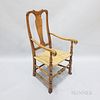 Queen Anne-style Maple Spanish-foot Armchair