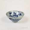Small Chinese Blue and White Porcelain Bowl