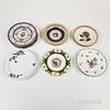 Thirteen English and Continental Porcelain Plates