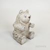 Folk Art Carved and White-painted Wood Polar Bear