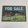 Chamberlain & Burnham "For Sale" Real Estate Sign