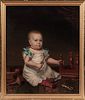 American School, Mid-19th Century    Portrait of a Child with a Rattle