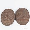 Two Oval Bronze Henry Knox Plaques