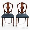 Set of Six Dutch-style Marquetry Mahogany Side Chairs